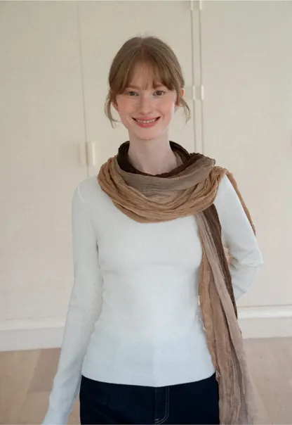 Square Neck Long Sleeve Wool Knit Sweater