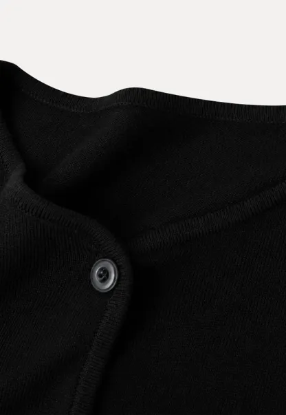 Choker Neck Asymmetrical Button Front Knit Sweater