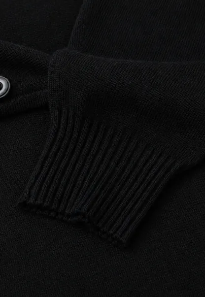 Choker Neck Asymmetrical Button Front Knit Sweater