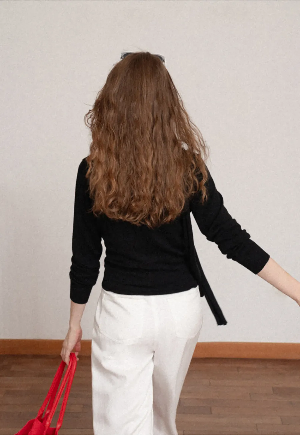 Choker Neck Asymmetrical Button Front Knit Sweater