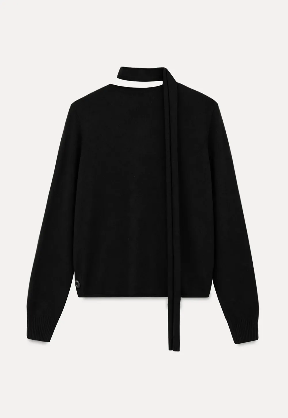Choker Neck Asymmetrical Button Front Knit Sweater