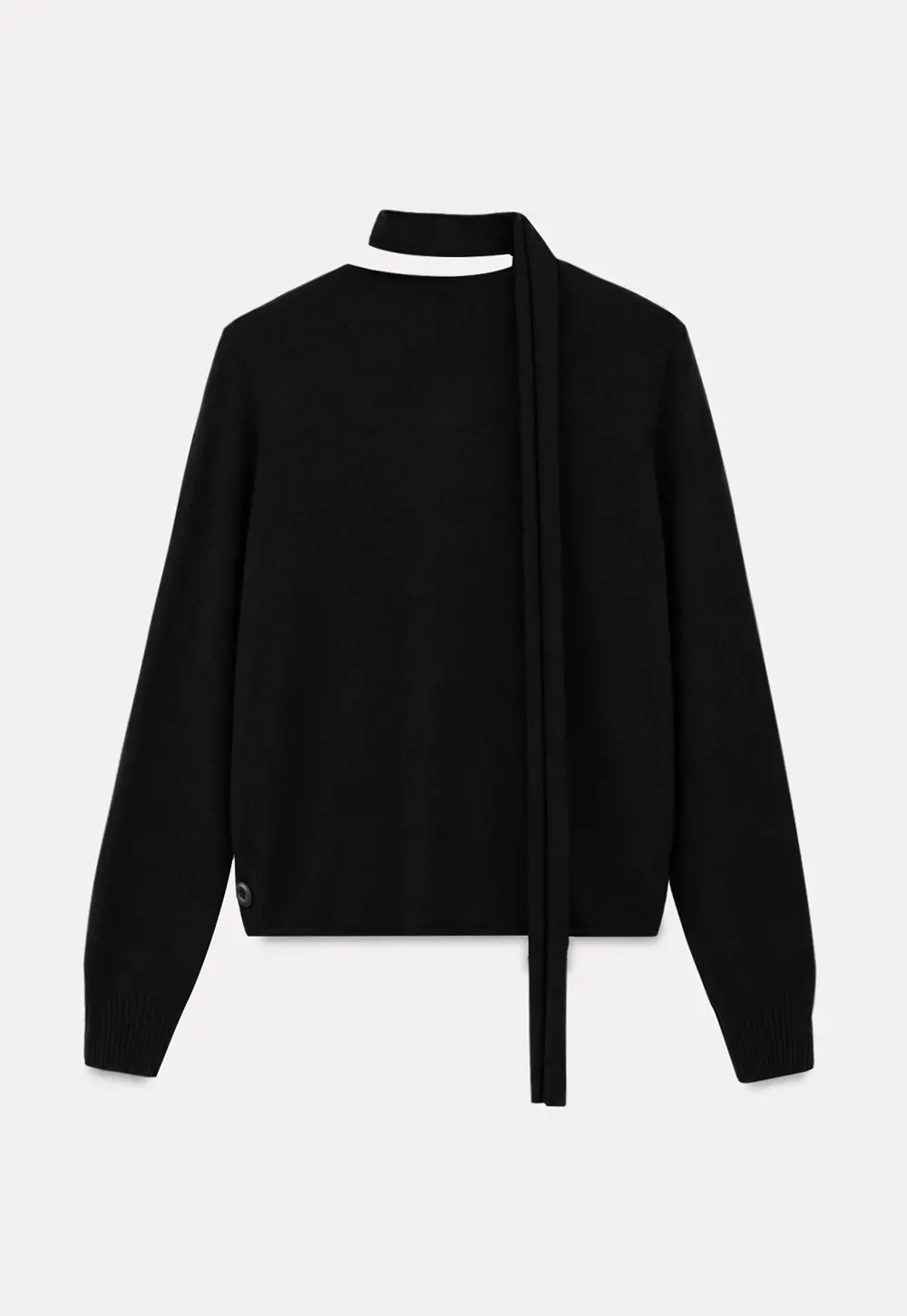 Choker Neck Asymmetrical Button Front Knit Sweater