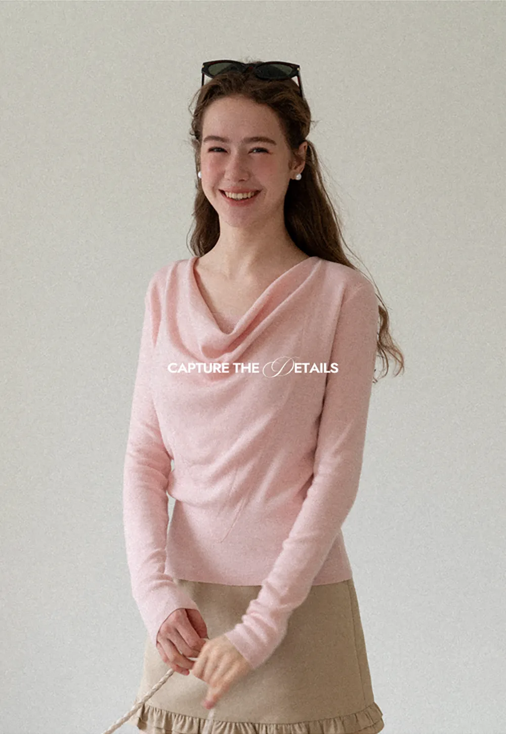 Cowl Neck Long Sleeve Woolen Knit Sweater