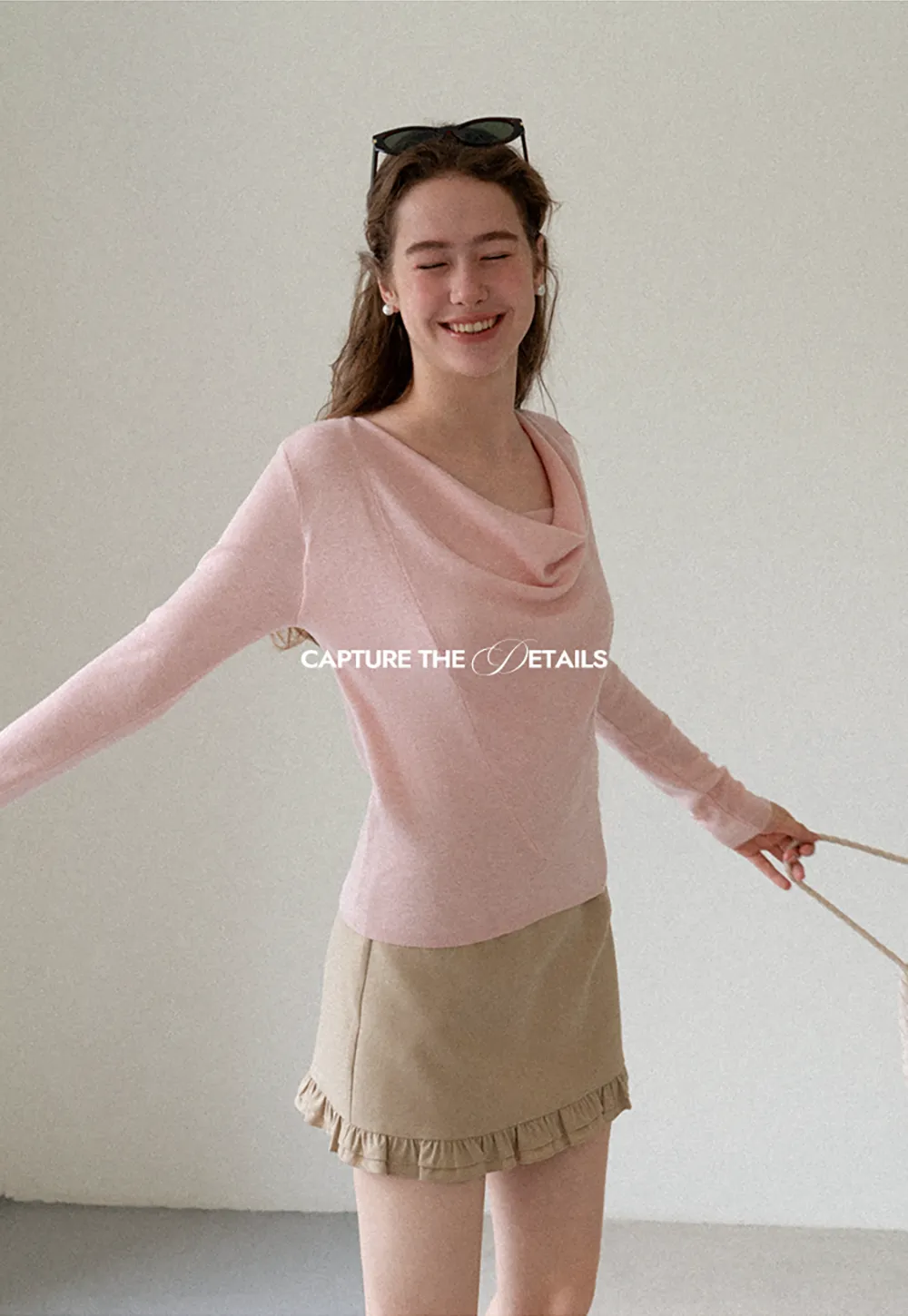 Cowl Neck Long Sleeve Woolen Knit Sweater