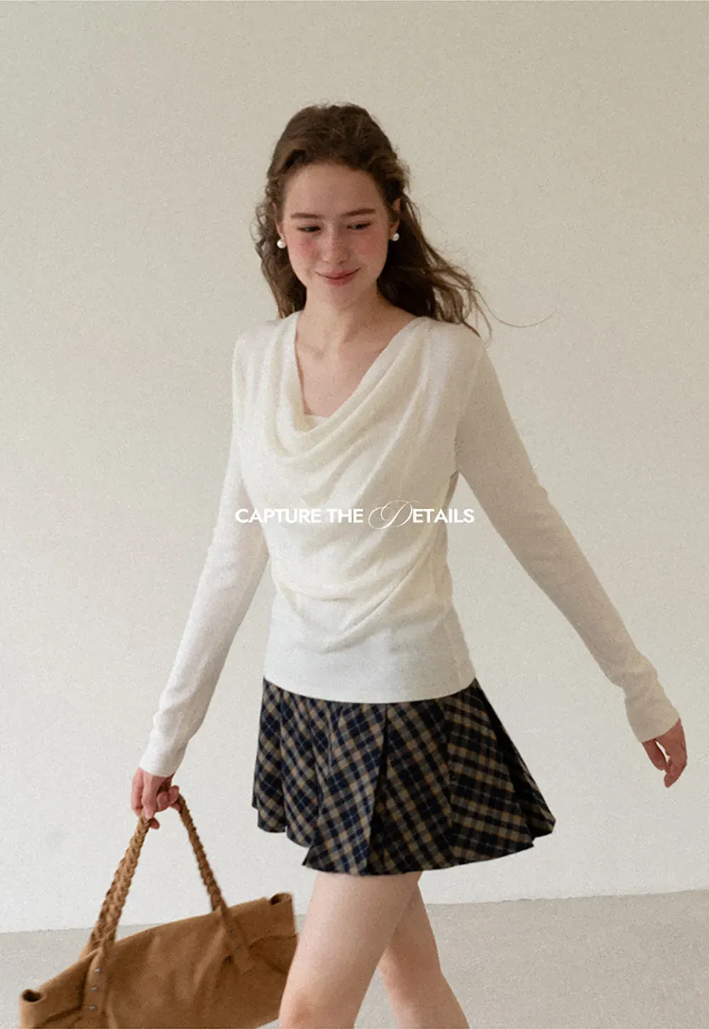 Cowl Neck Long Sleeve Woolen Knit Sweater
