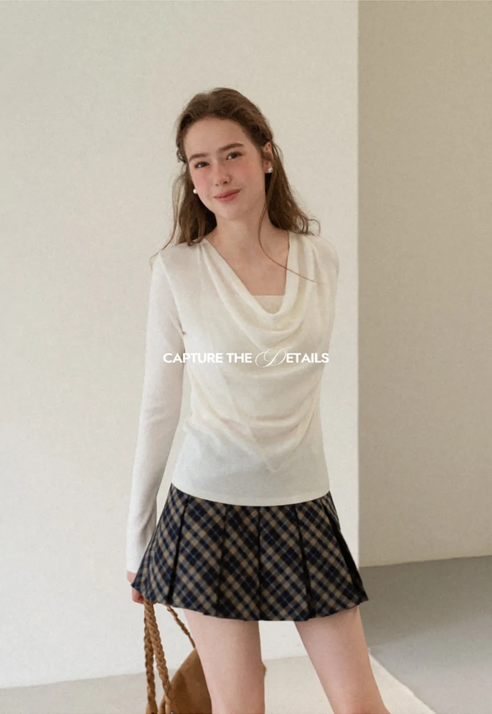 Cowl Neck Long Sleeve Woolen Knit Sweater