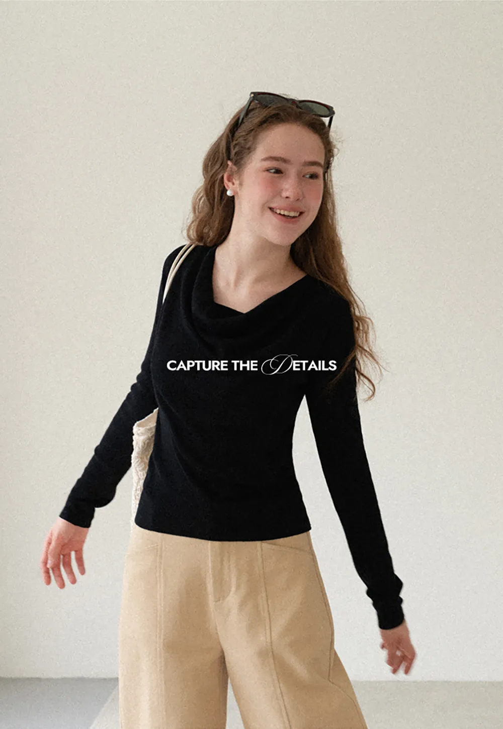Cowl Neck Long Sleeve Woolen Knit Sweater