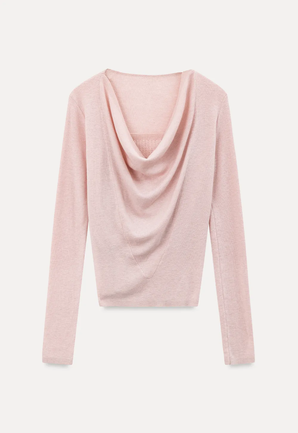 Cowl Neck Long Sleeve Woolen Knit Sweater
