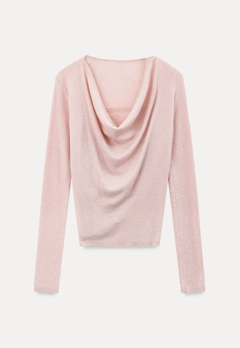 Cowl Neck Long Sleeve Woolen Knit Sweater