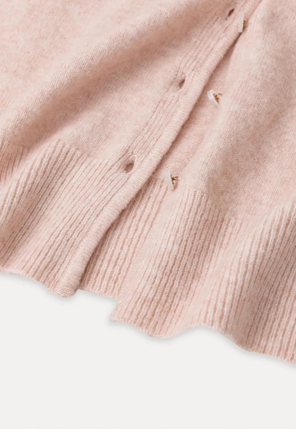 Lace Trim V Neck Button Front Knit Cardigan
