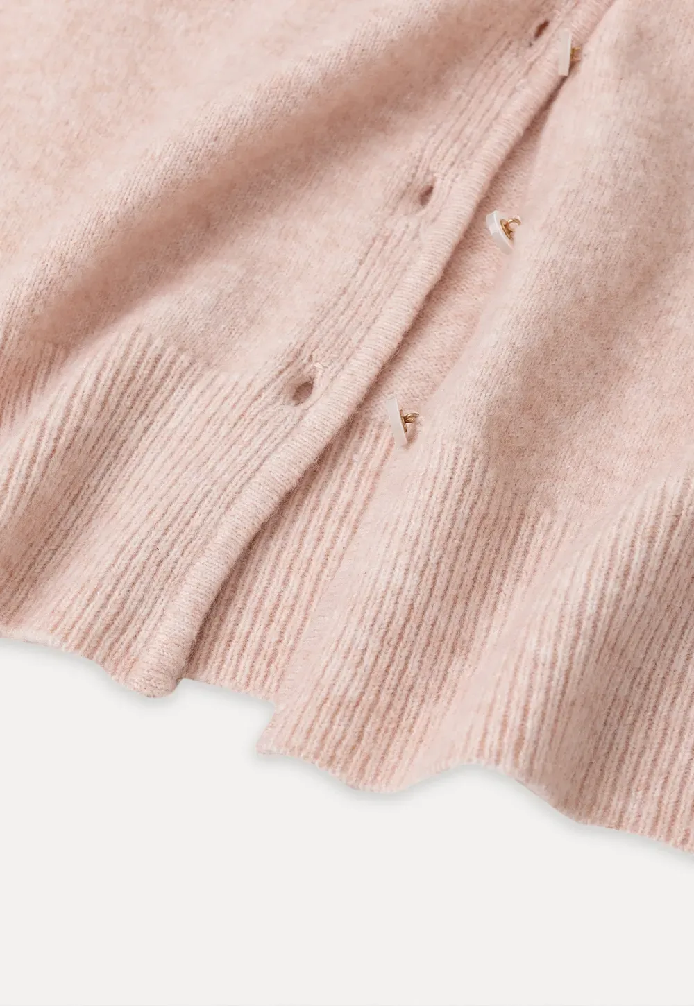 Lace Trim V Neck Button Front Knit Cardigan