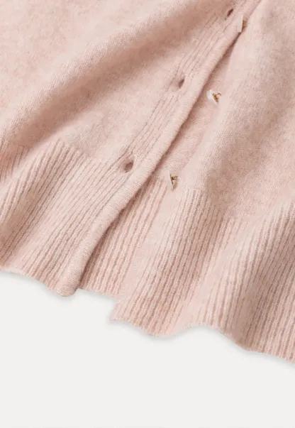 Lace Trim V Neck Button Front Knit Cardigan