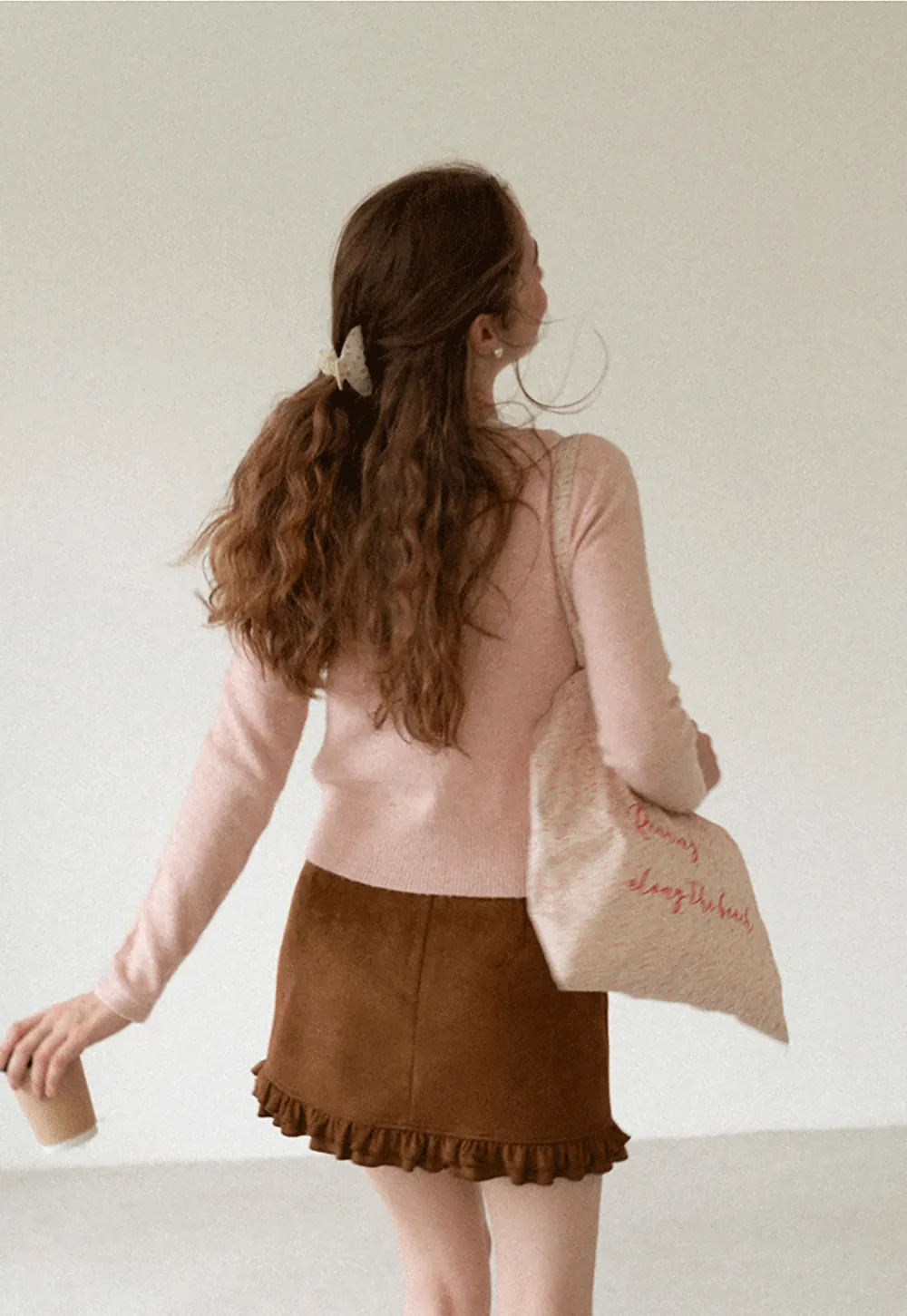 Lace Trim V Neck Button Front Knit Cardigan