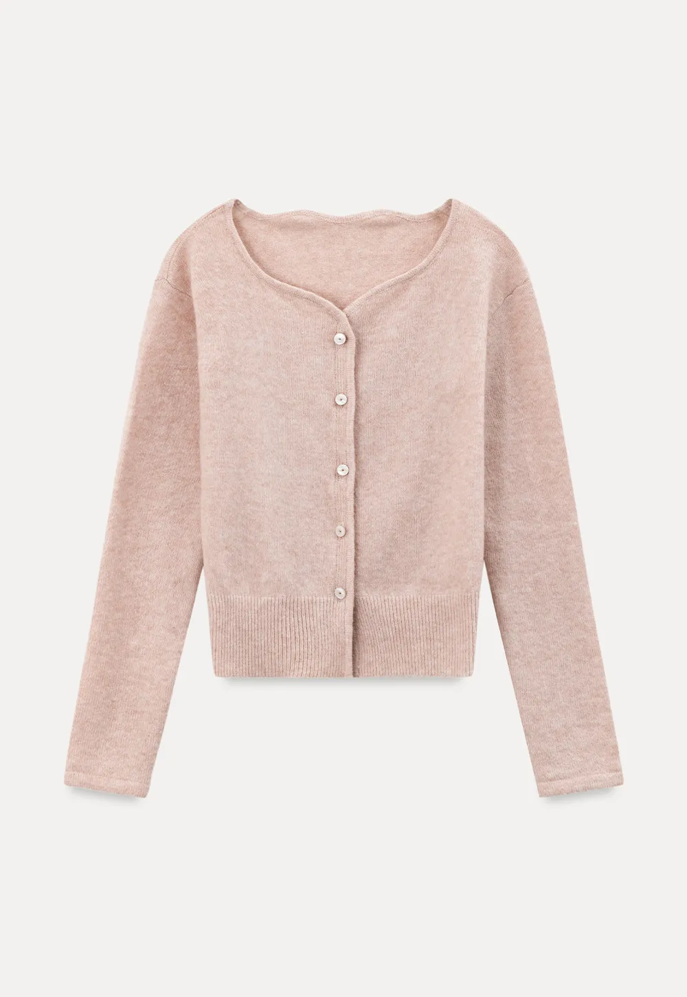Lace Trim V Neck Button Front Knit Cardigan