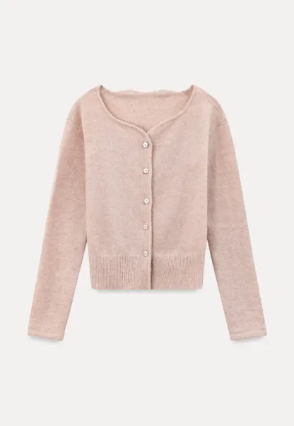 Lace Trim V Neck Button Front Knit Cardigan