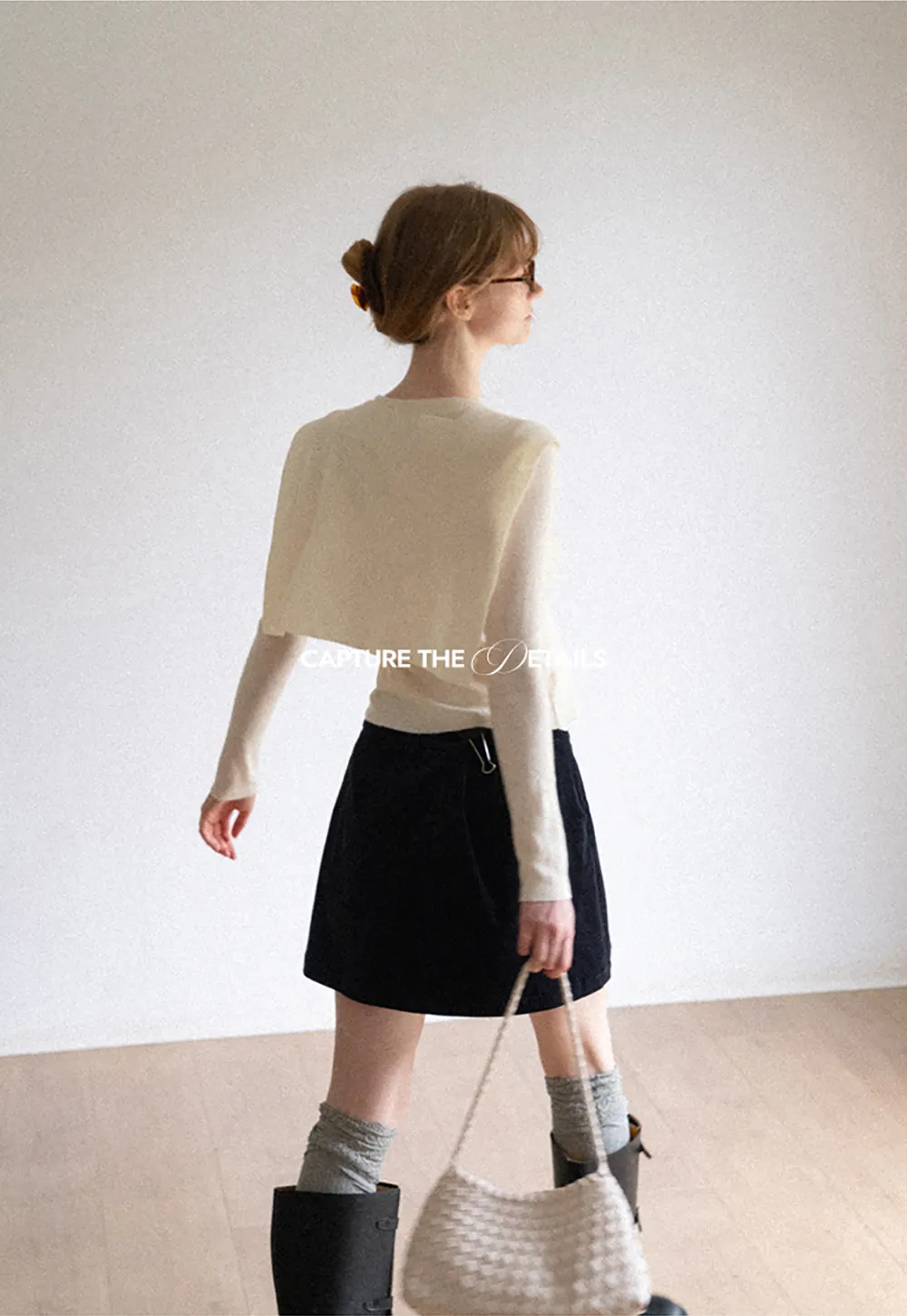 Striped Knit Sweater with Detachable Scarf Collar
