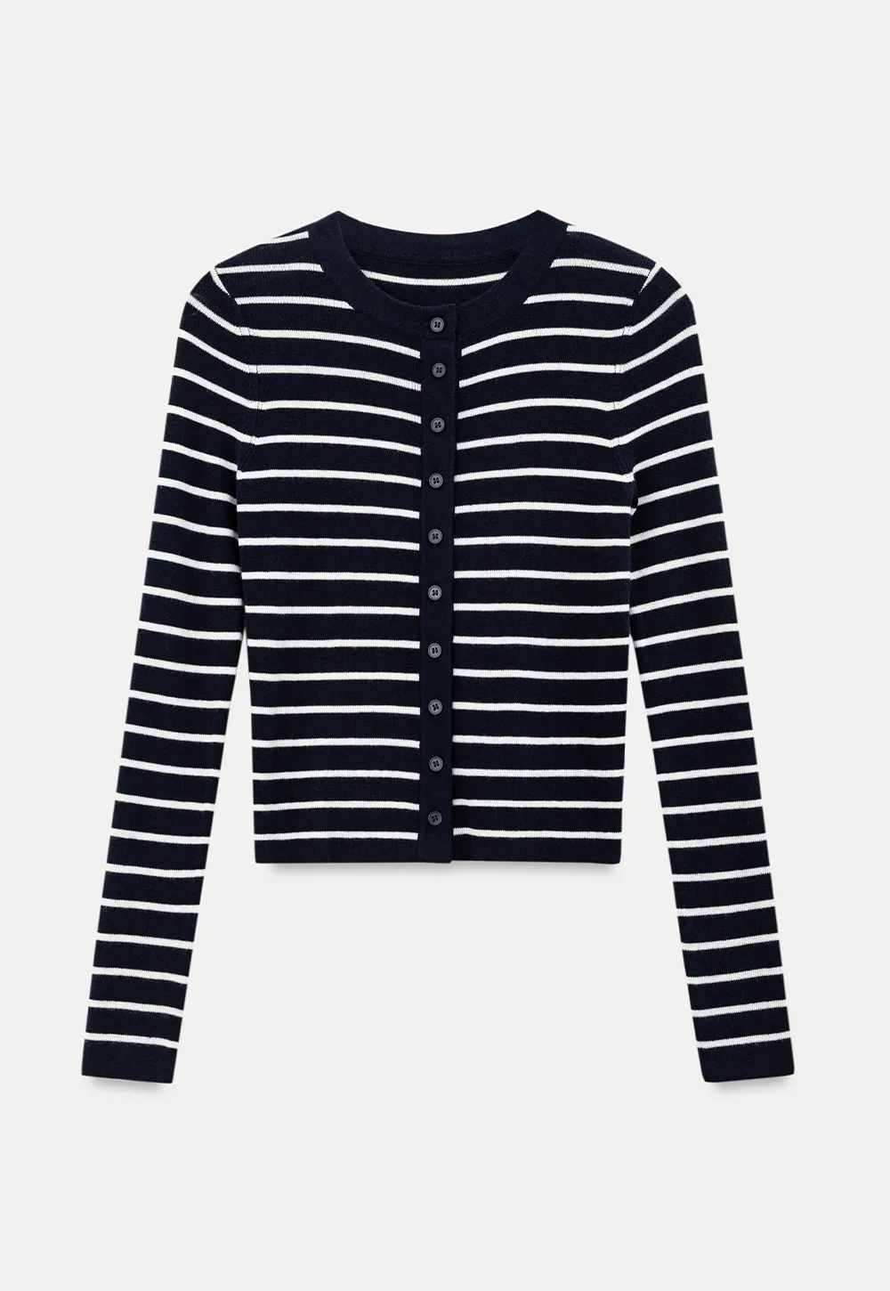Striped Knit Sweater with Detachable Scarf Collar