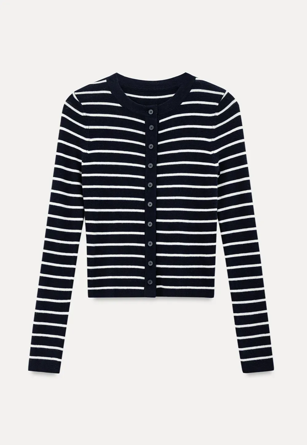 Striped Knit Sweater with Detachable Scarf Collar