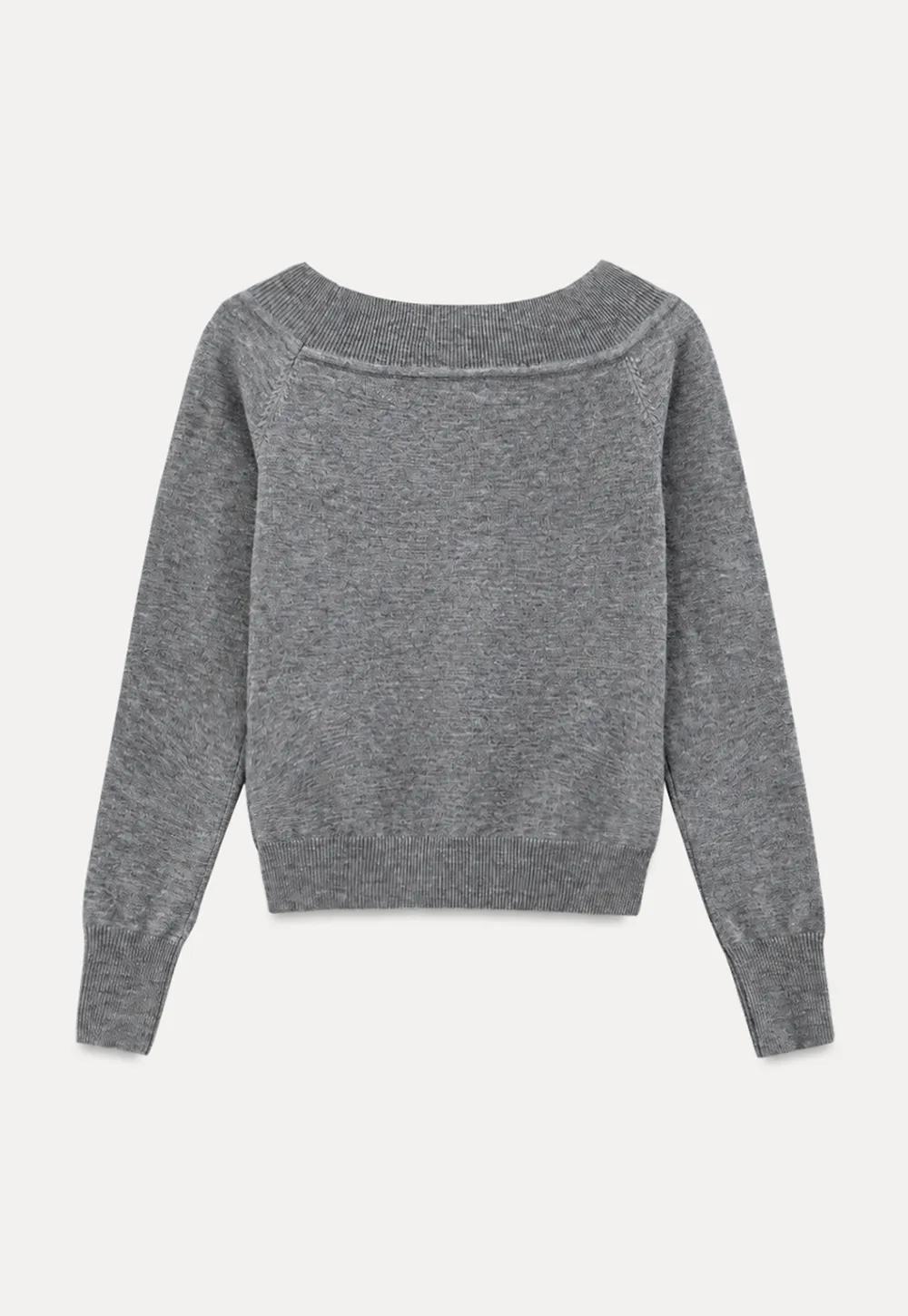Off Shoulder Henley Long Sleeve Knit Sweater