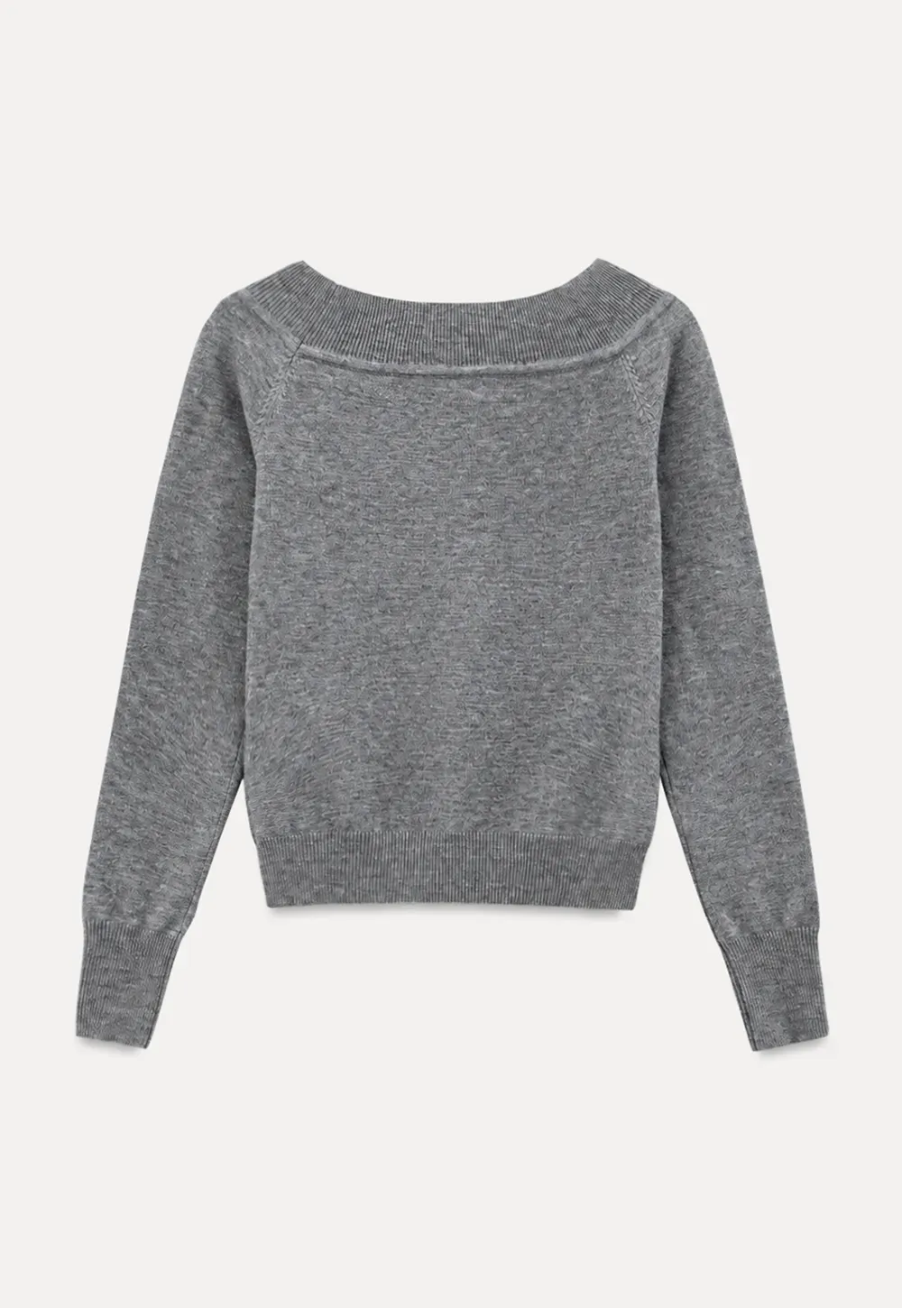 Off Shoulder Henley Long Sleeve Knit Sweater