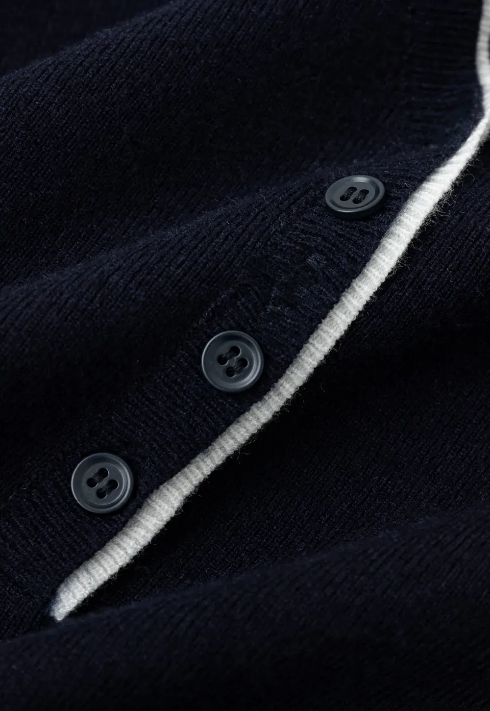 V Neck Henley Placket Long Sleeve Woolen Knit Sweater