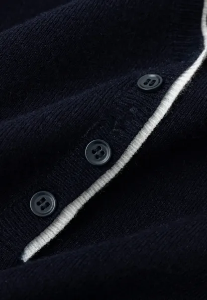 V Neck Henley Placket Long Sleeve Woolen Knit Sweater