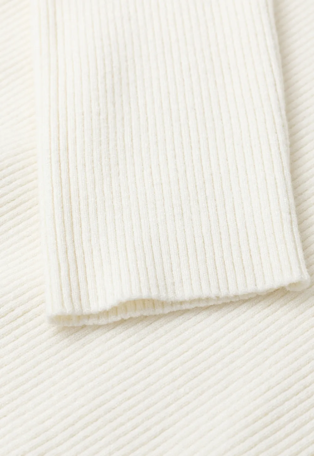 Lace Trim V Neck Ribbed Knit Sweater