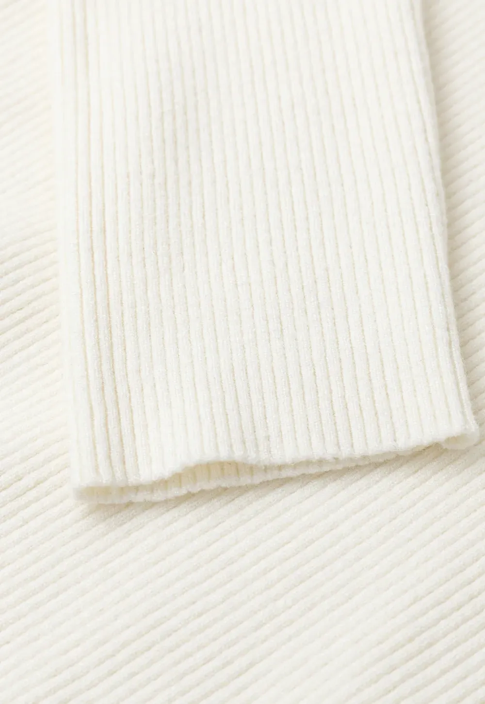 Lace Trim V Neck Ribbed Knit Sweater