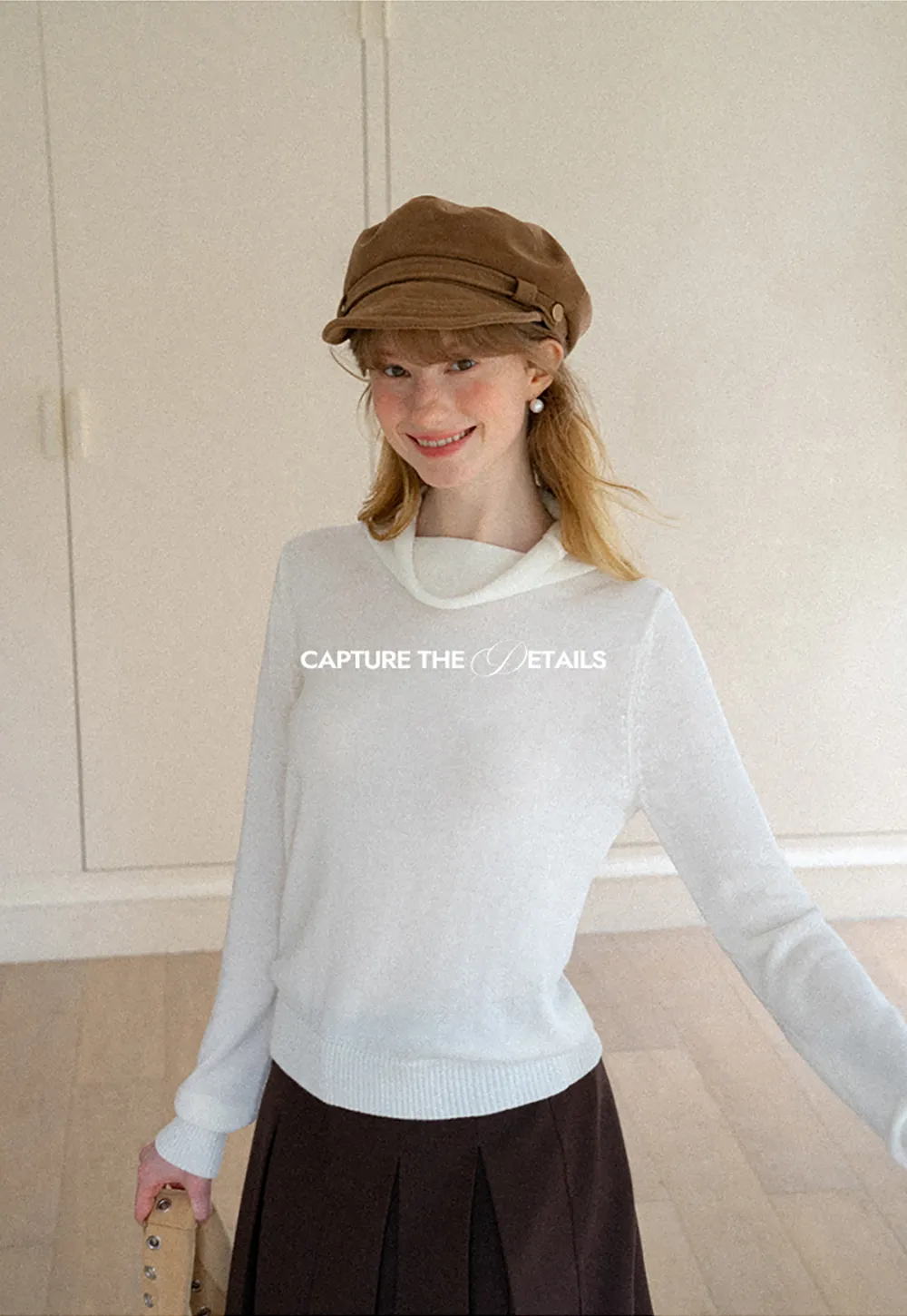 Turtleneck Ribbed Hem Woolen Knit Sweater
