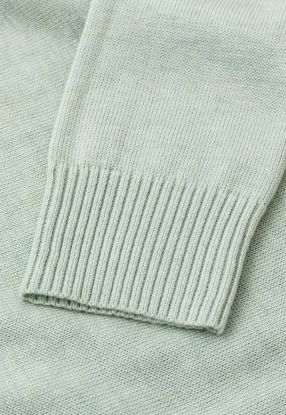 Turtleneck Ribbed Hem Woolen Knit Sweater