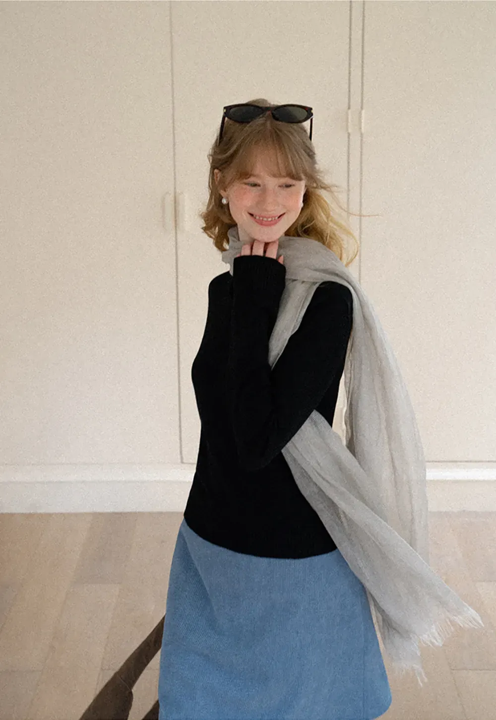 Turtleneck Ribbed Hem Woolen Knit Sweater
