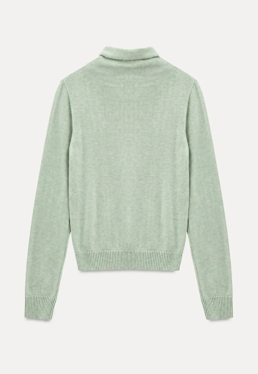 Turtleneck Ribbed Hem Woolen Knit Sweater