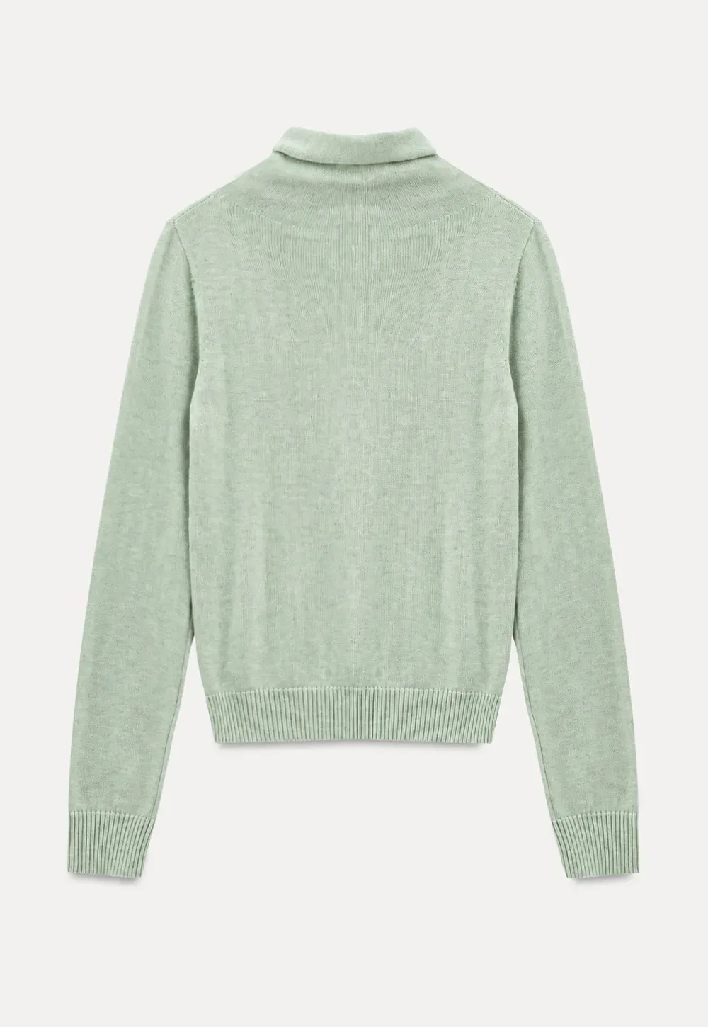 Turtleneck Ribbed Hem Woolen Knit Sweater