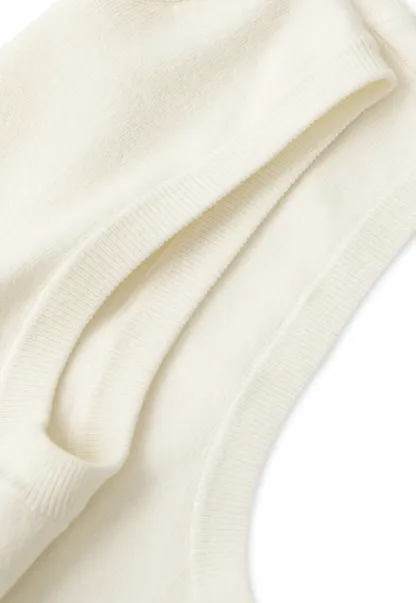Sleeveless Henley Neck Wool Knit Top