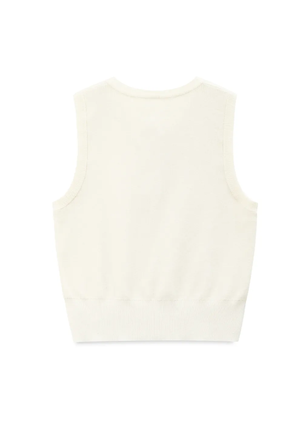 Sleeveless Henley Neck Wool Knit Top