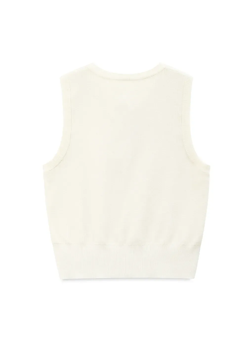 Sleeveless Henley Neck Wool Knit Top