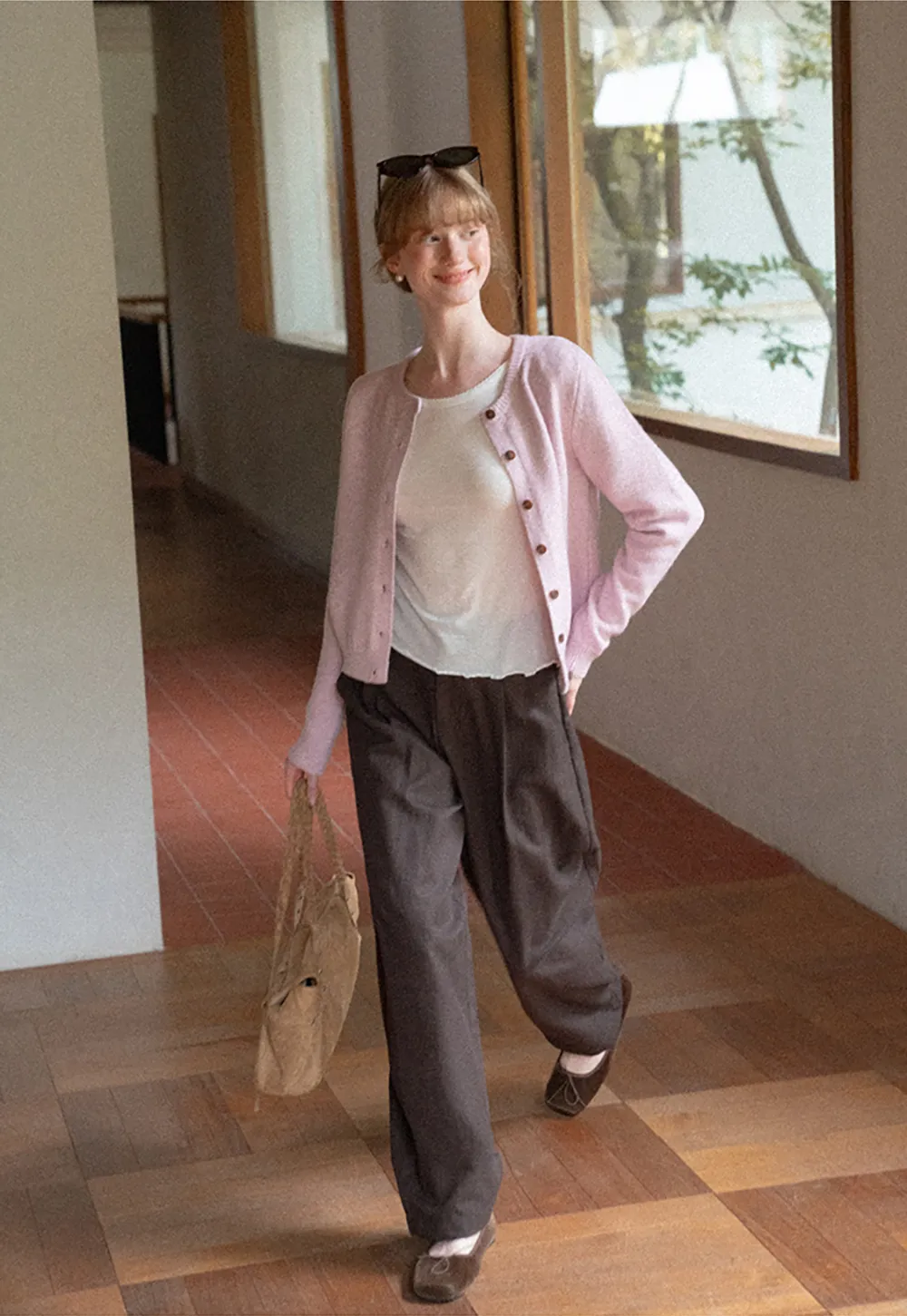 Peter Pan Collar Button Front Wool Knit Cardigan