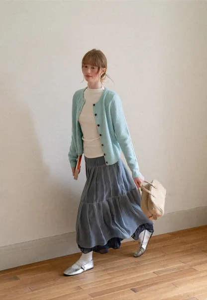 Peter Pan Collar Button Front Wool Knit Cardigan