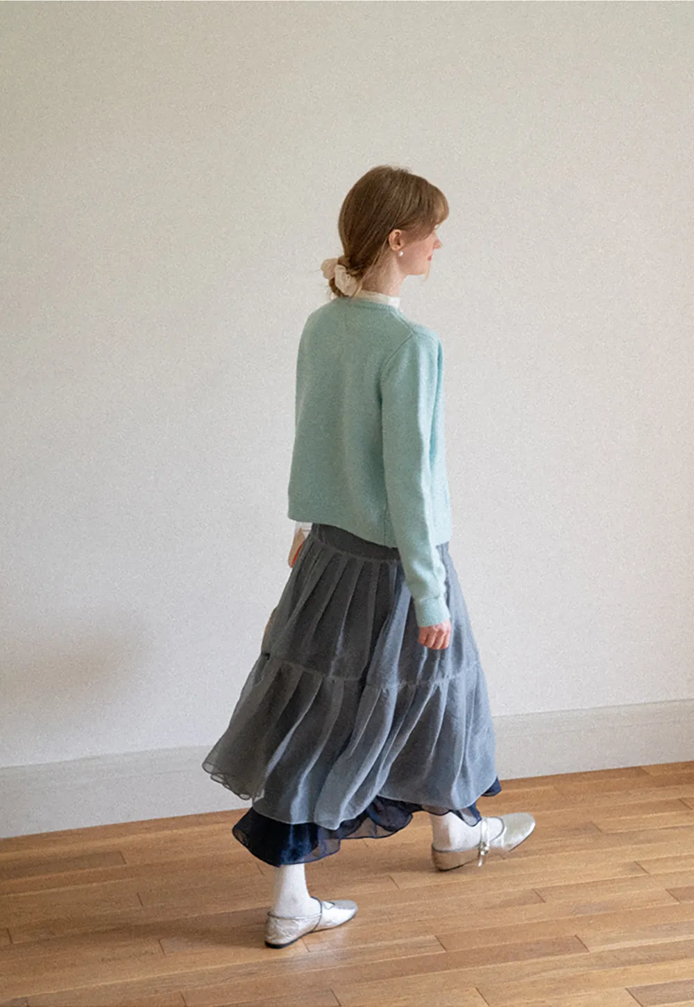 Peter Pan Collar Button Front Wool Knit Cardigan