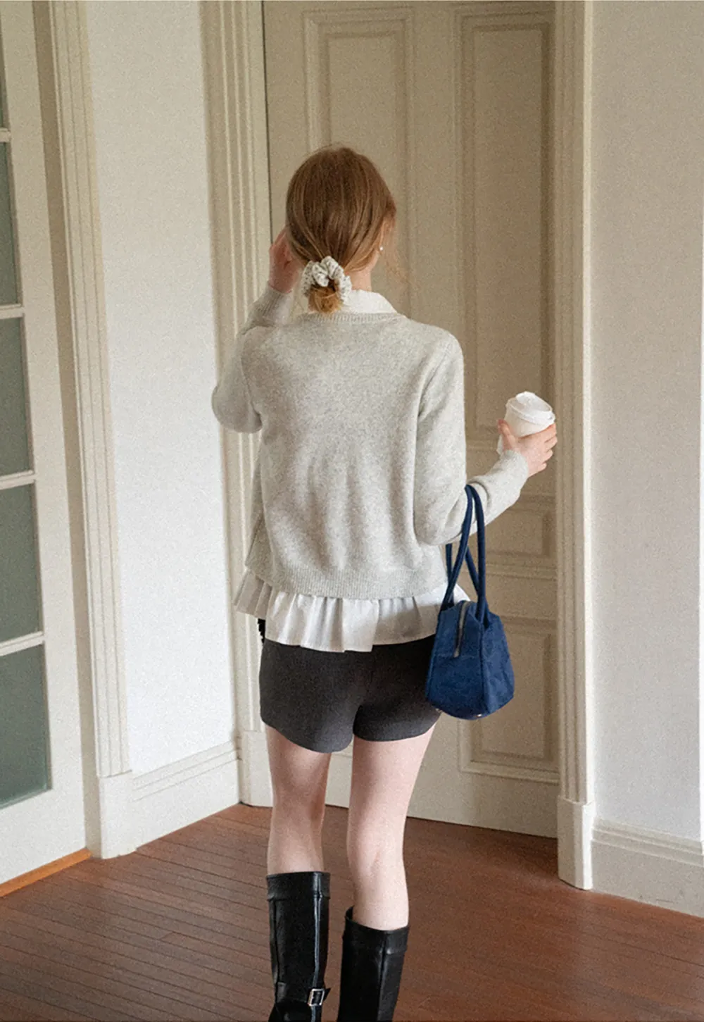 Peter Pan Collar Button Front Wool Knit Cardigan