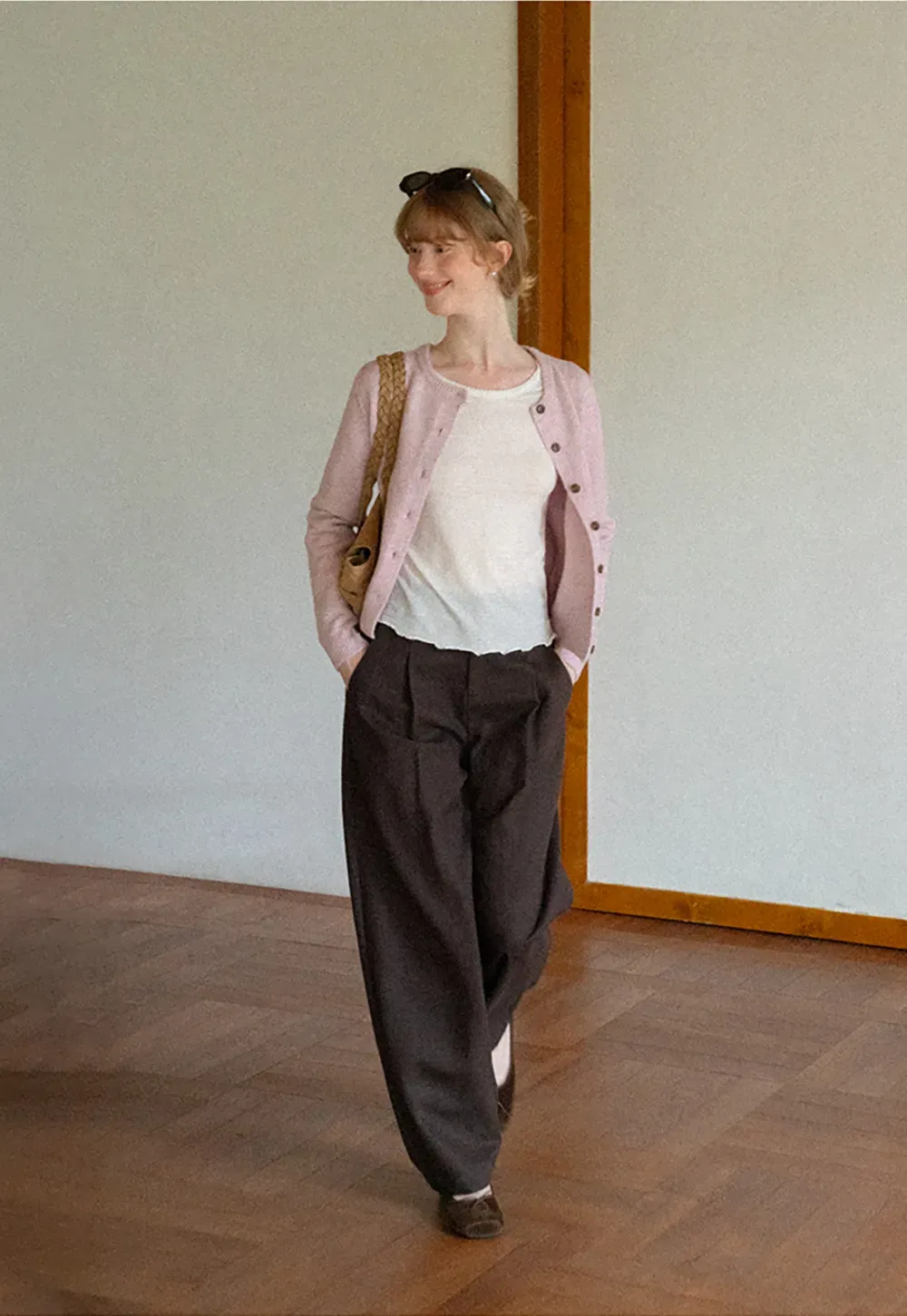 Peter Pan Collar Button Front Wool Knit Cardigan