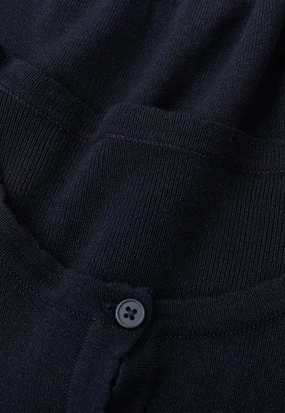 Button Front Cardigan with Drawstring Detail Woolen Knit Sweater