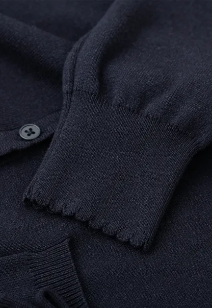 Button Front Cardigan with Drawstring Detail Woolen Knit Sweater