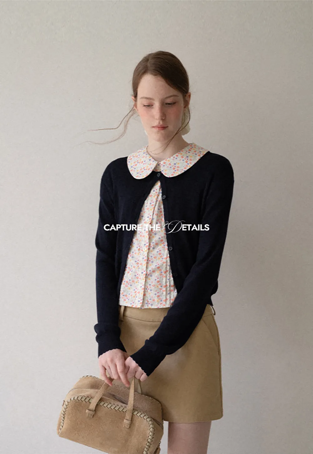 Button Front Cardigan with Drawstring Detail Woolen Knit Sweater