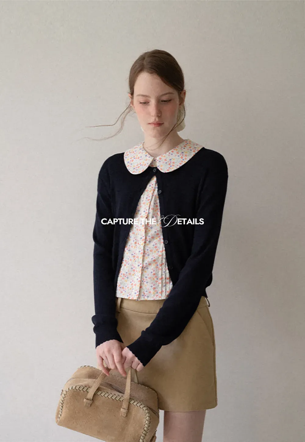 Button Front Cardigan with Drawstring Detail Woolen Knit Sweater