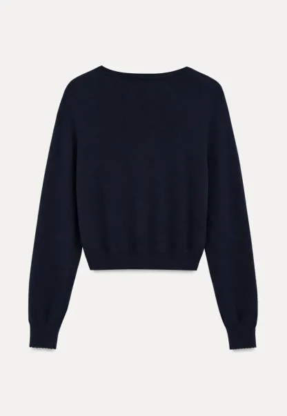 Button Front Cardigan with Drawstring Detail Woolen Knit Sweater