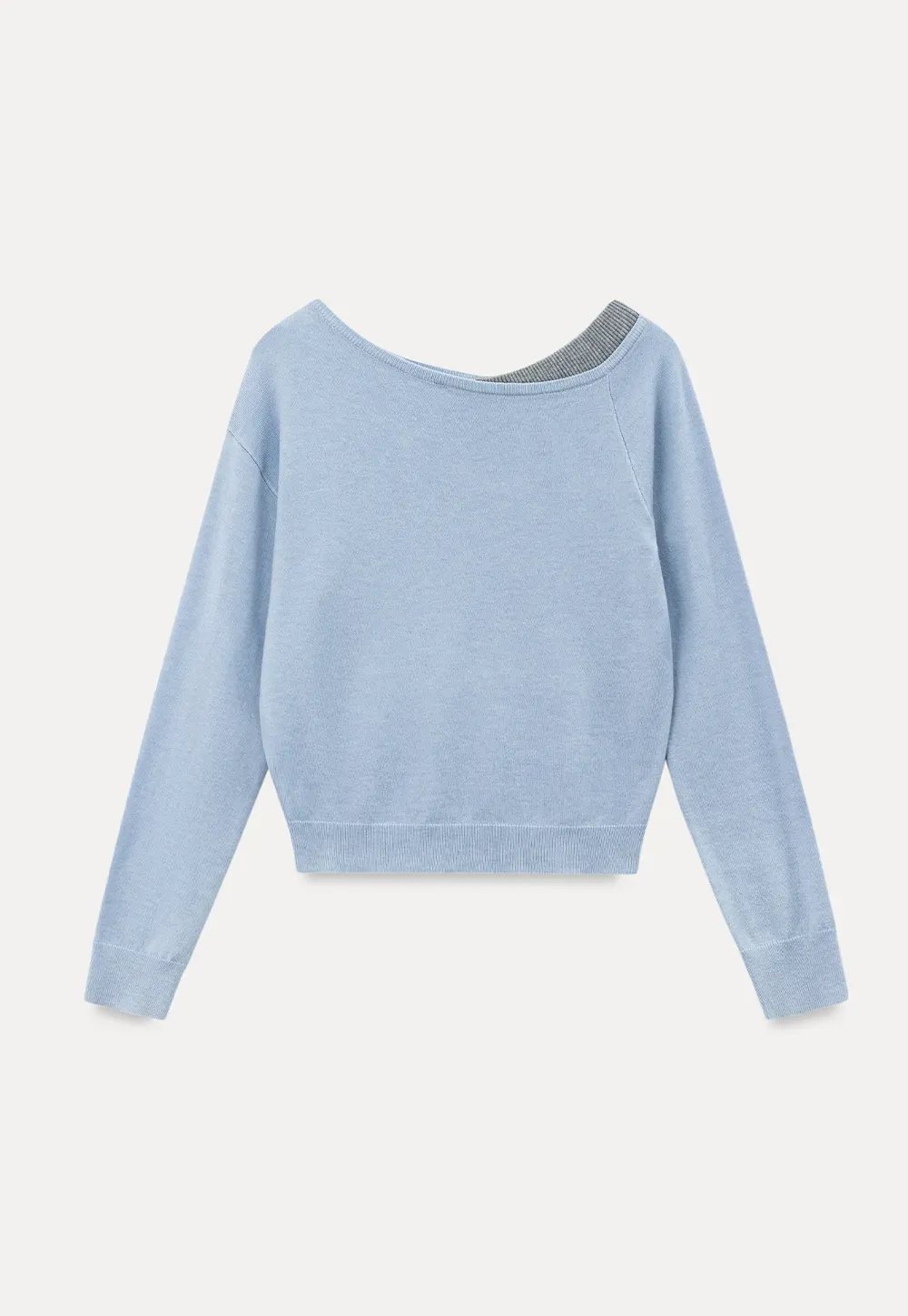 Off Shoulder Long Sleeve Woolen Knit Sweater