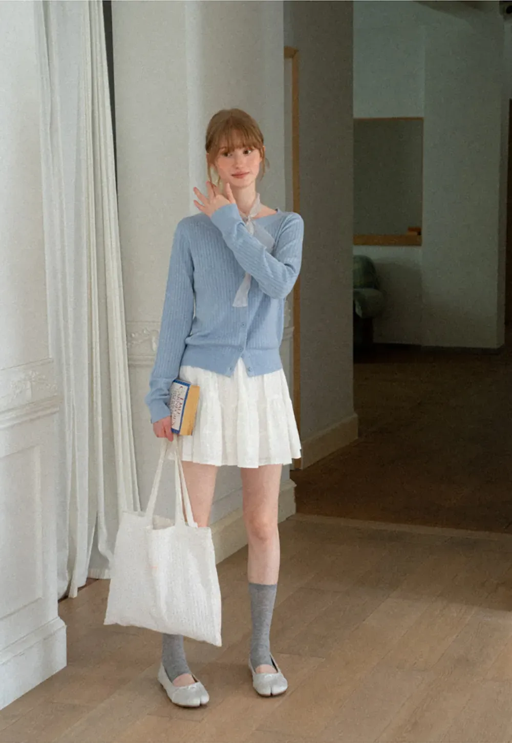 Ribbed Knit Cardigan with Button Front