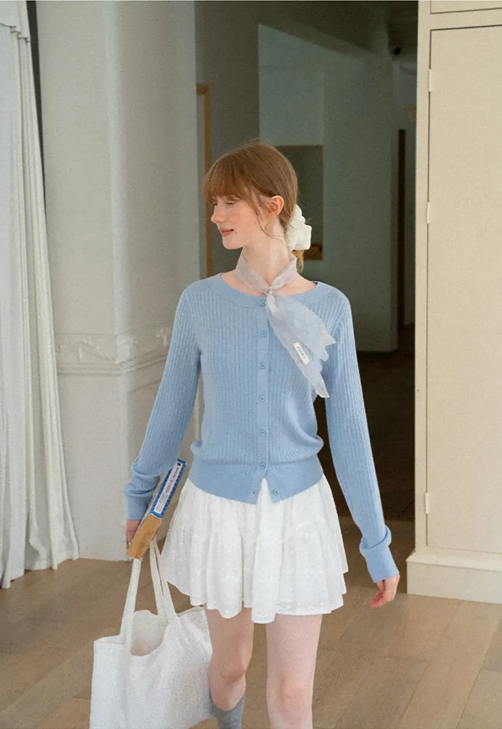 Ribbed Knit Cardigan with Button Front