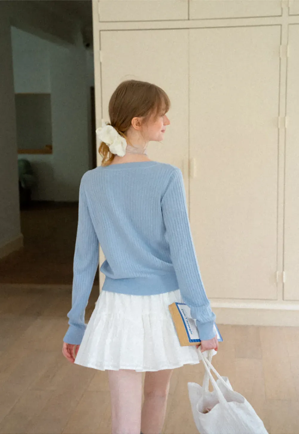 Ribbed Knit Cardigan with Button Front